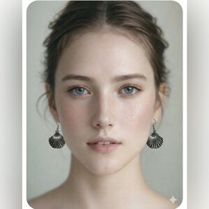 Silver Shell Drop Earrings